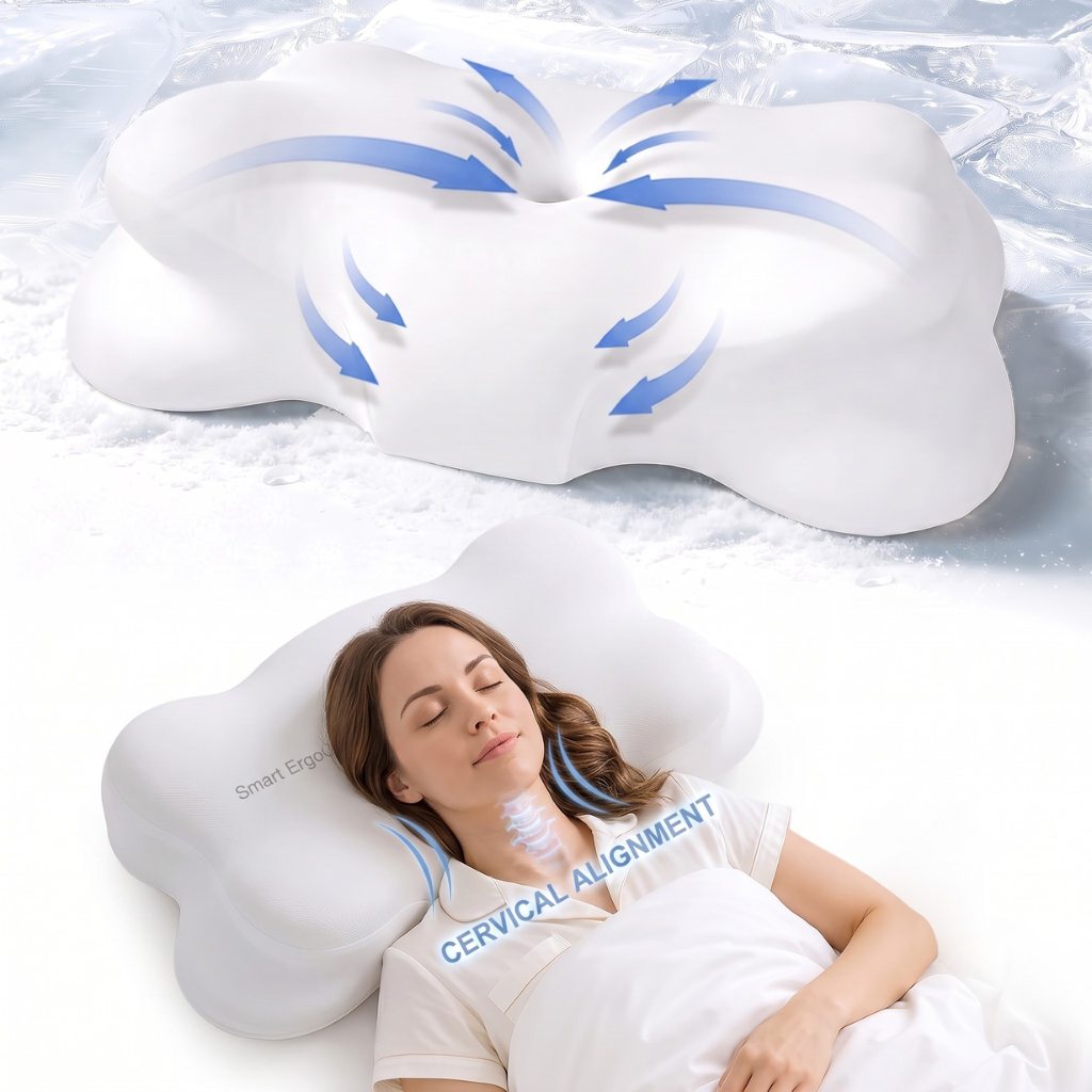 Smart ErgoCloud™ Pillow – The Ultimate Cervical Spine Support & Deep Sleep Fix
