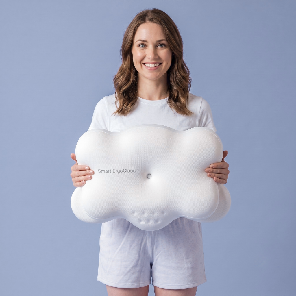 Smart ErgoCloud™ Pillow – The Ultimate Cervical Spine Support & Deep Sleep Fix